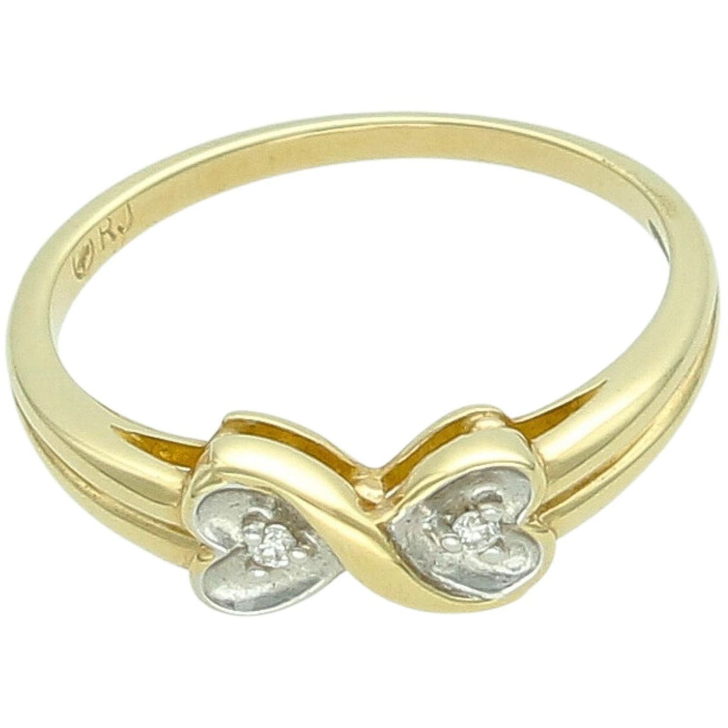 Złoty pierścionek 585 z diamentami 0,04 ct – znak nieskończoności.jpg